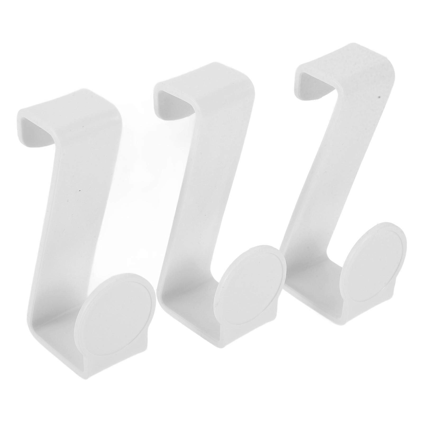 Multifunctional Plastic Potty Hook For Bathroom Use 3Pcs Easy Installation No Drilling White Rust-proof Hooks