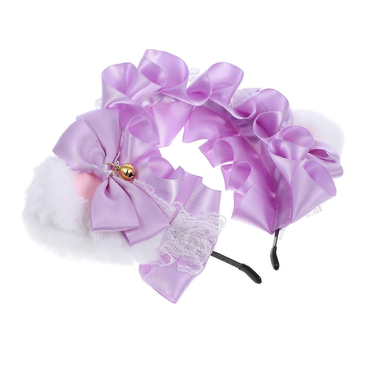 Plush Cat Ears Hair Accessory, Lightweight and Stylish for , Portable Design