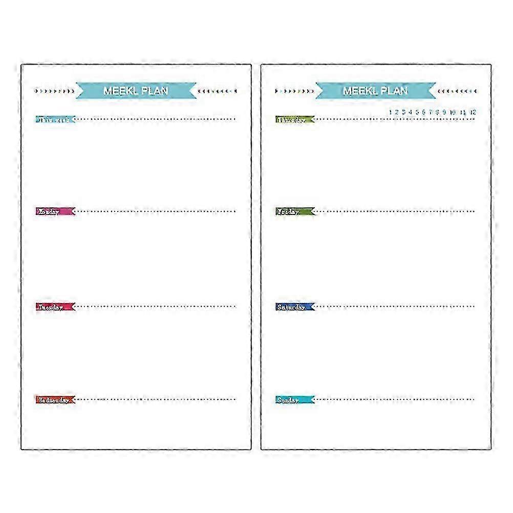 2025 40 Sheets A5 Size 6-Hole Paper Refills For Notebook Planner Journal Dairy (Weekly Book)