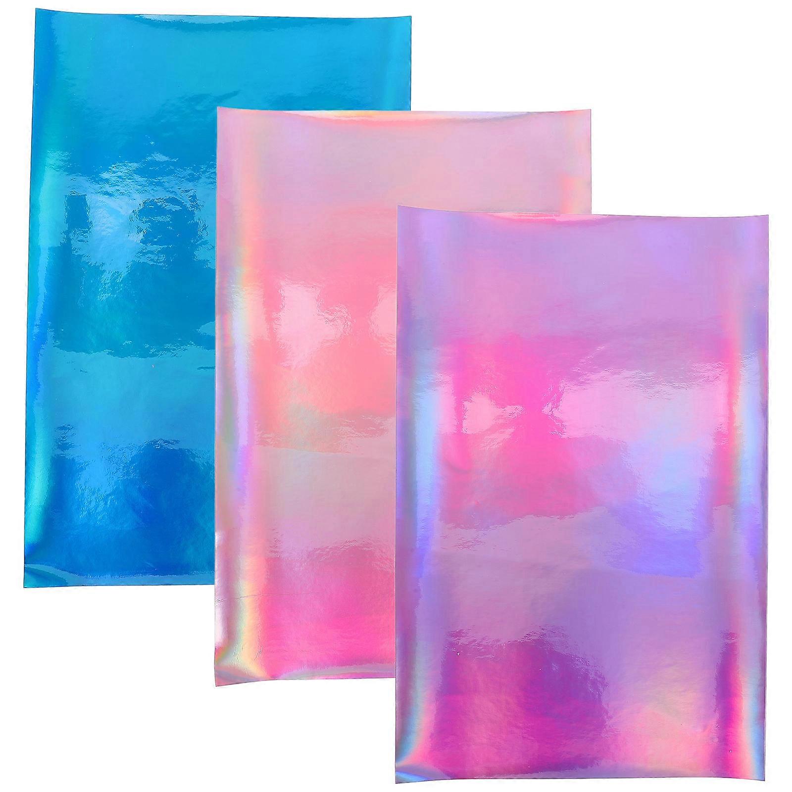 Bow Making Fabric 3 Set Rectangular PU Sheets Assorted Color Ideal For DIY Lovers Enjoying