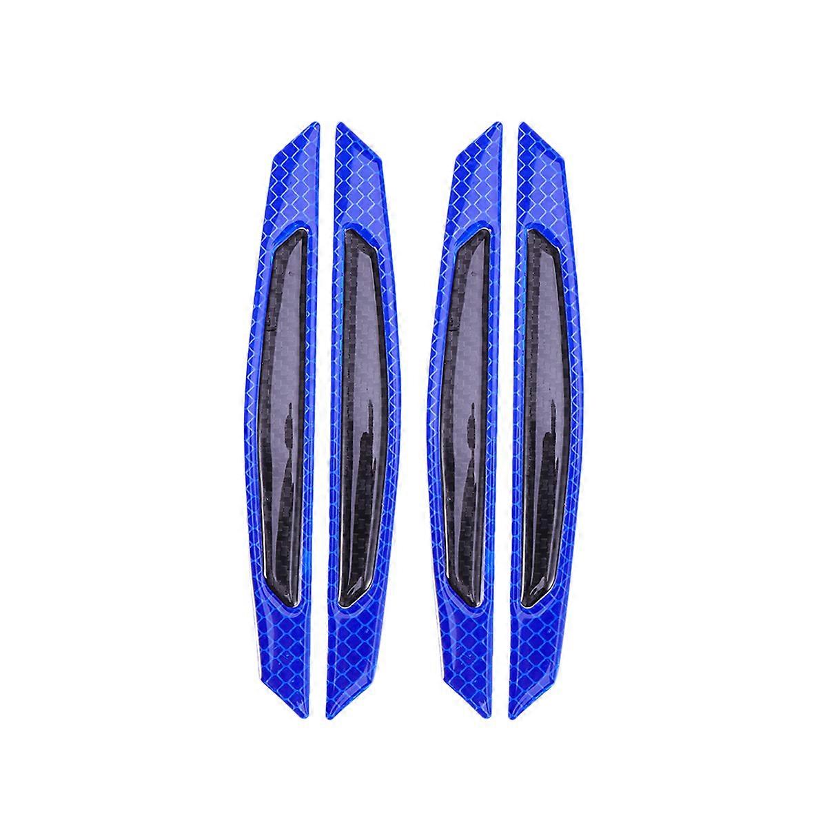Reflective Carbon Fiber Car Door Anti-Collision Strip 4Set Protective Accessories For Car Doors Night Driving 17x2x0.1cm