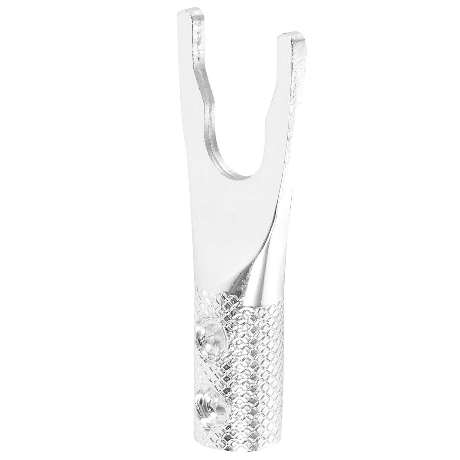 Silver Y Shape Banana Speaker Plugs Cable Wire Connector 1Pcs High Conductivity And Prevention Features