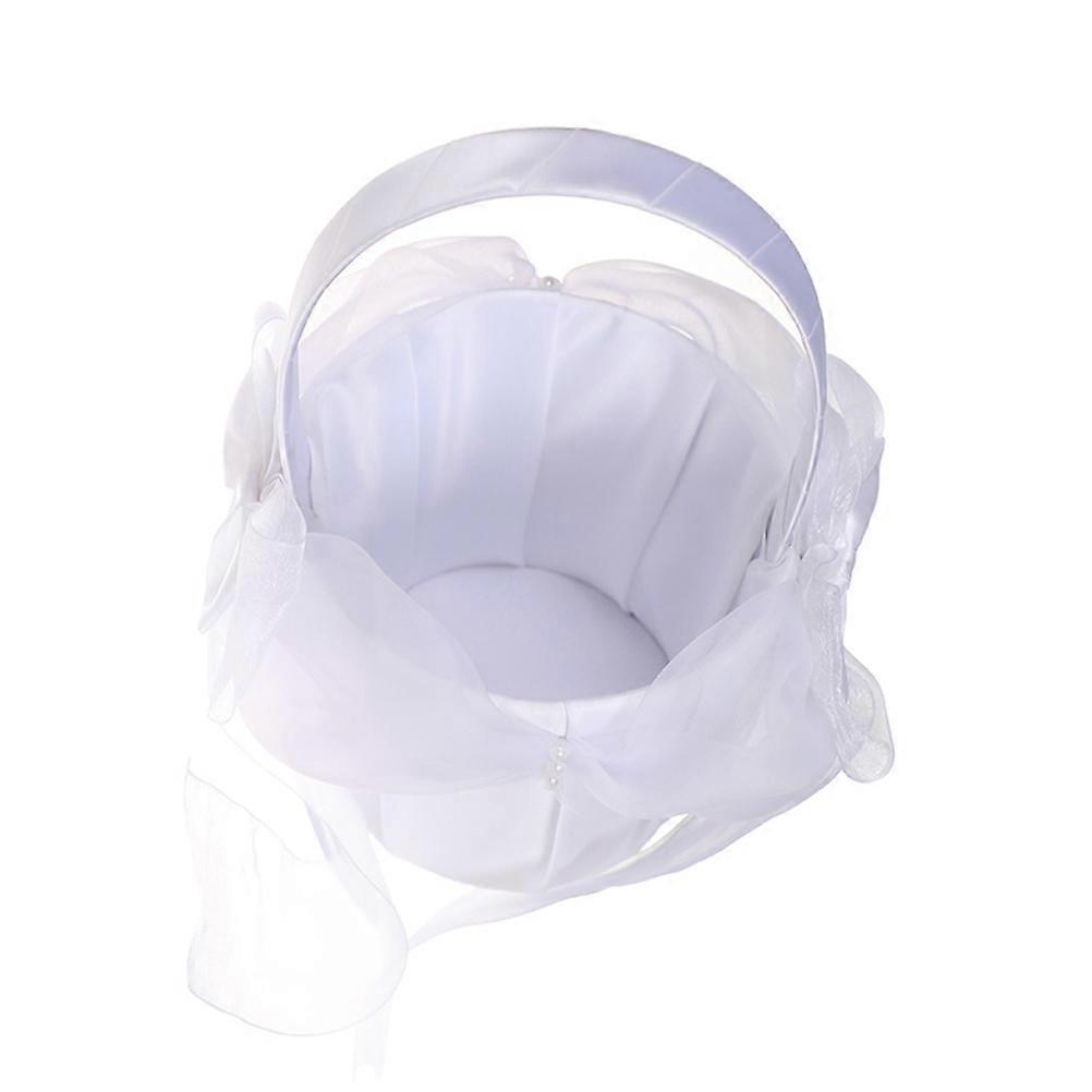 Children's Handheld Flower Basket For Weddings With Romantic Lace Design And Ideal Petals Sprinkling Feature 1Pcs