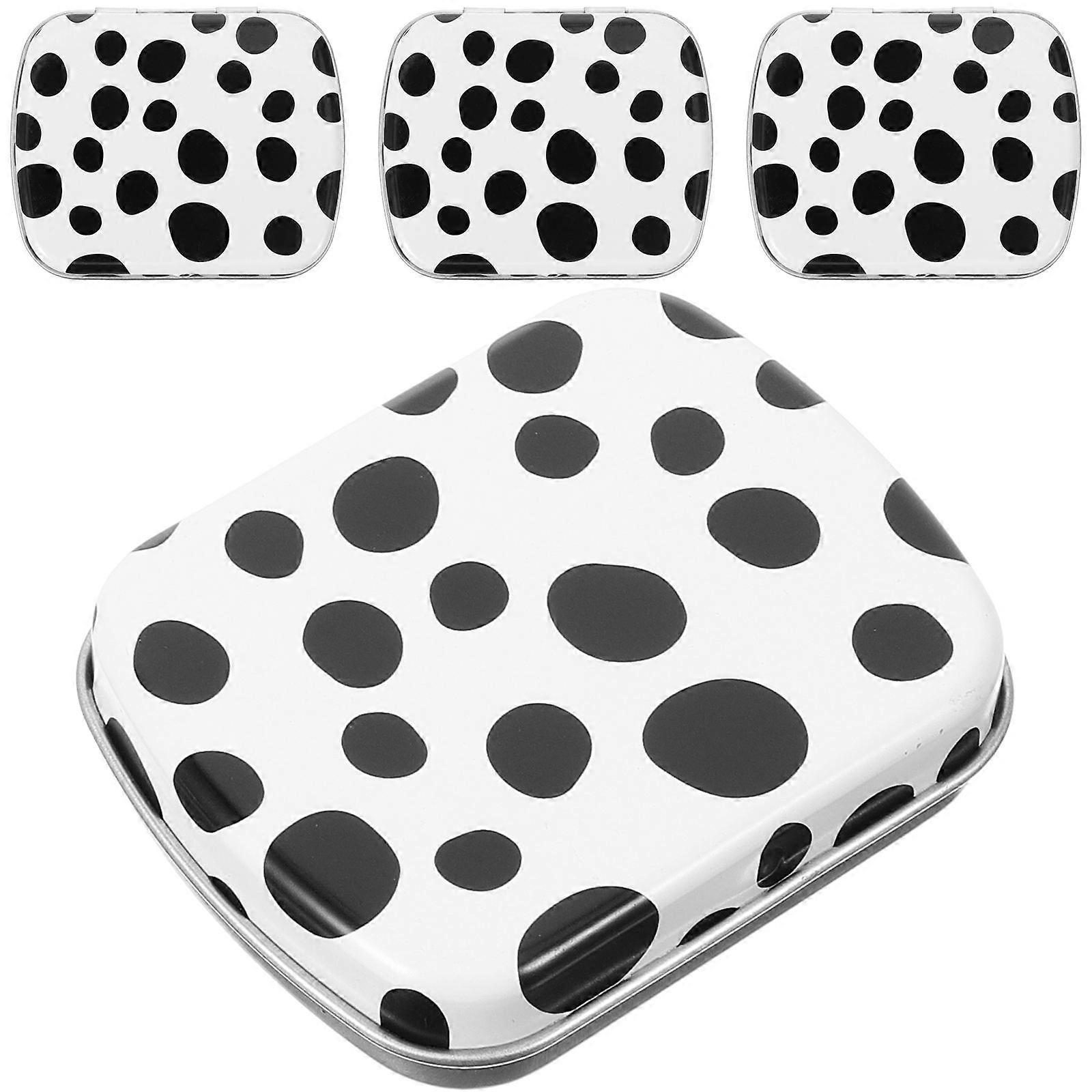 Mini Tinplate Storage Box For Jewelry And Small Assorted Color Simple Style 4Pcs