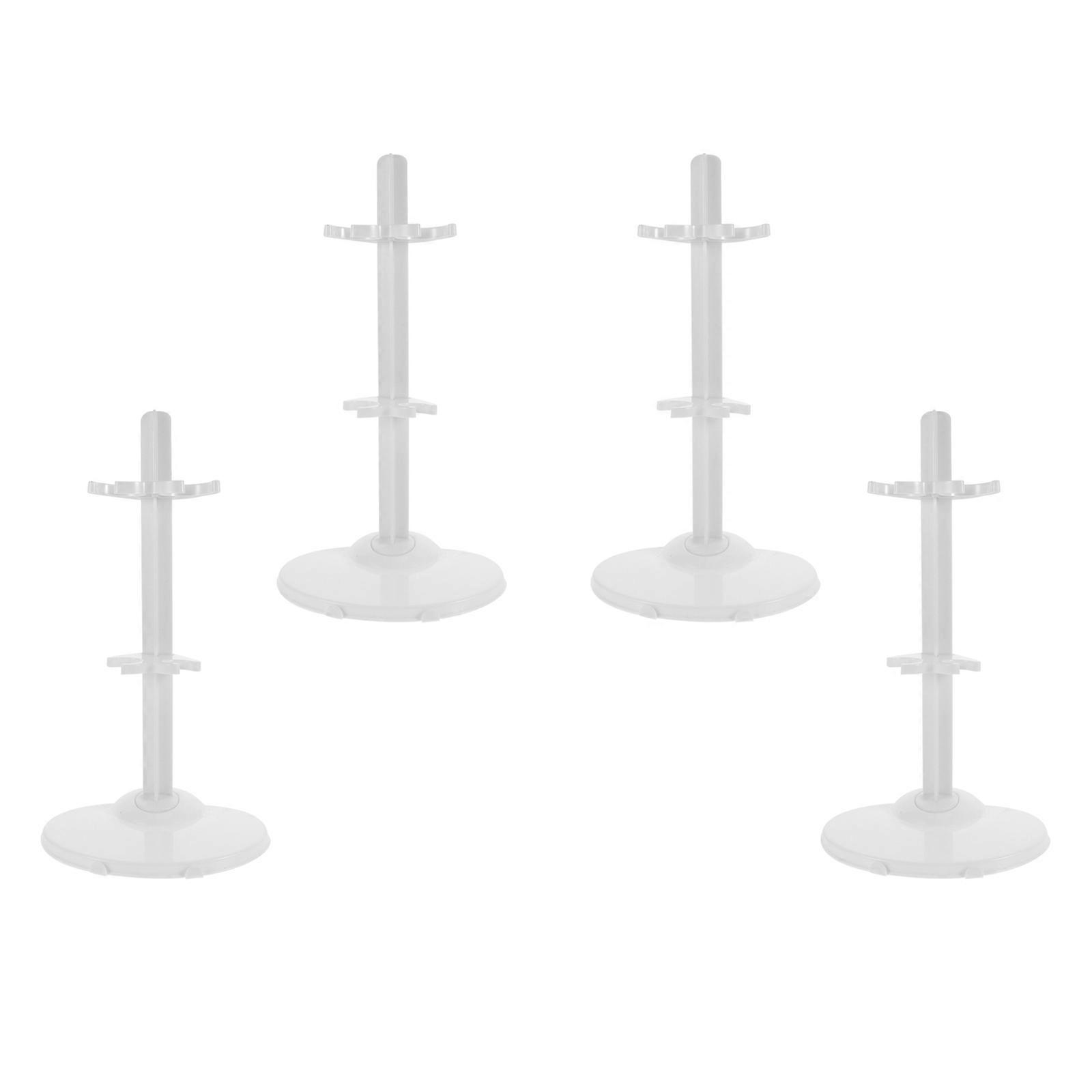 White Plastic Doll Stand for Displaying Dolls Easy to Use Ideal Gift Convenient Storage 4 Sets