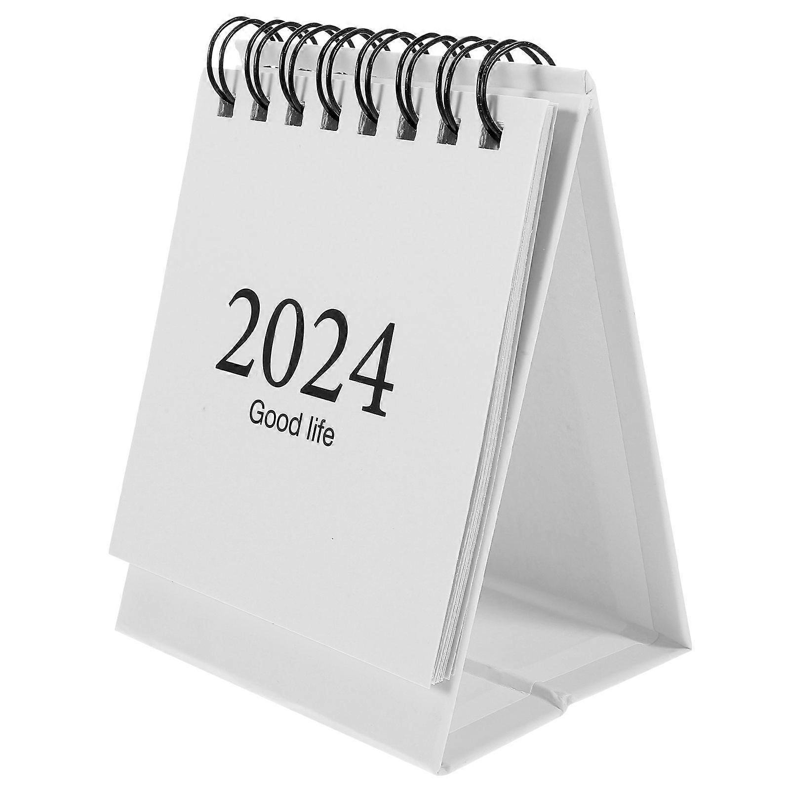 Mini Calendar 2024 Tabletop Small Calendar Small English Calendar Ornament Decorative Desk Calendar