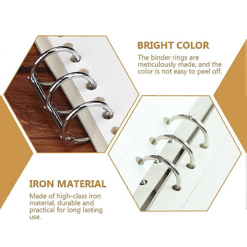 6stk løse bladbinderinge 3-ringe binderinge metal ringbind ringe til notesbog