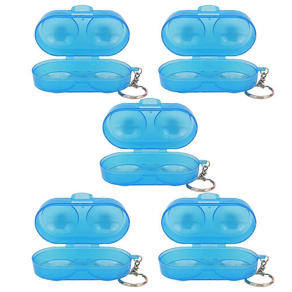 5pcs Empty Pong Boxes Table Tennis Holder 2 Slots Containers Keychain Ball Cases for Home Outdoor Random Color