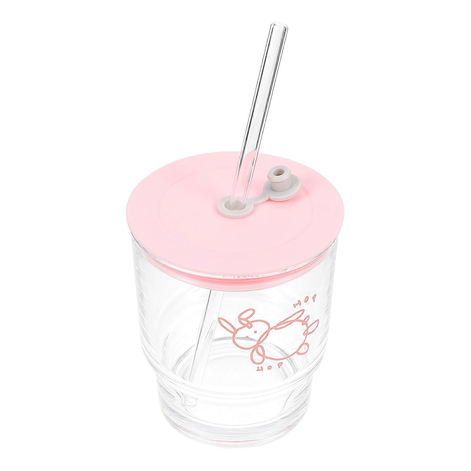 Glass Cup with Lid for Serving Beverages Easy to for Home Cafe and Restaurant Use 1 Set