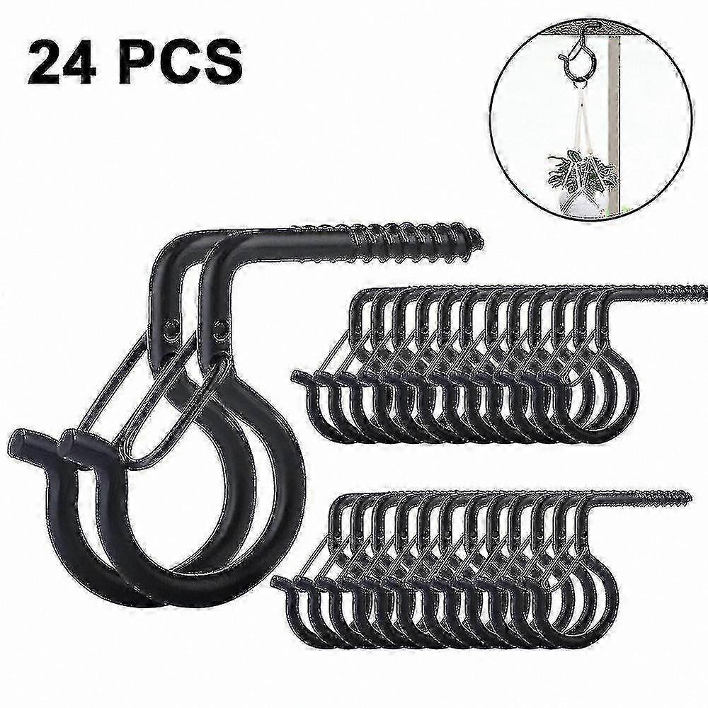 24 Pack Outdoor Screw Hooks for String Lights Safety Hanging Hardware