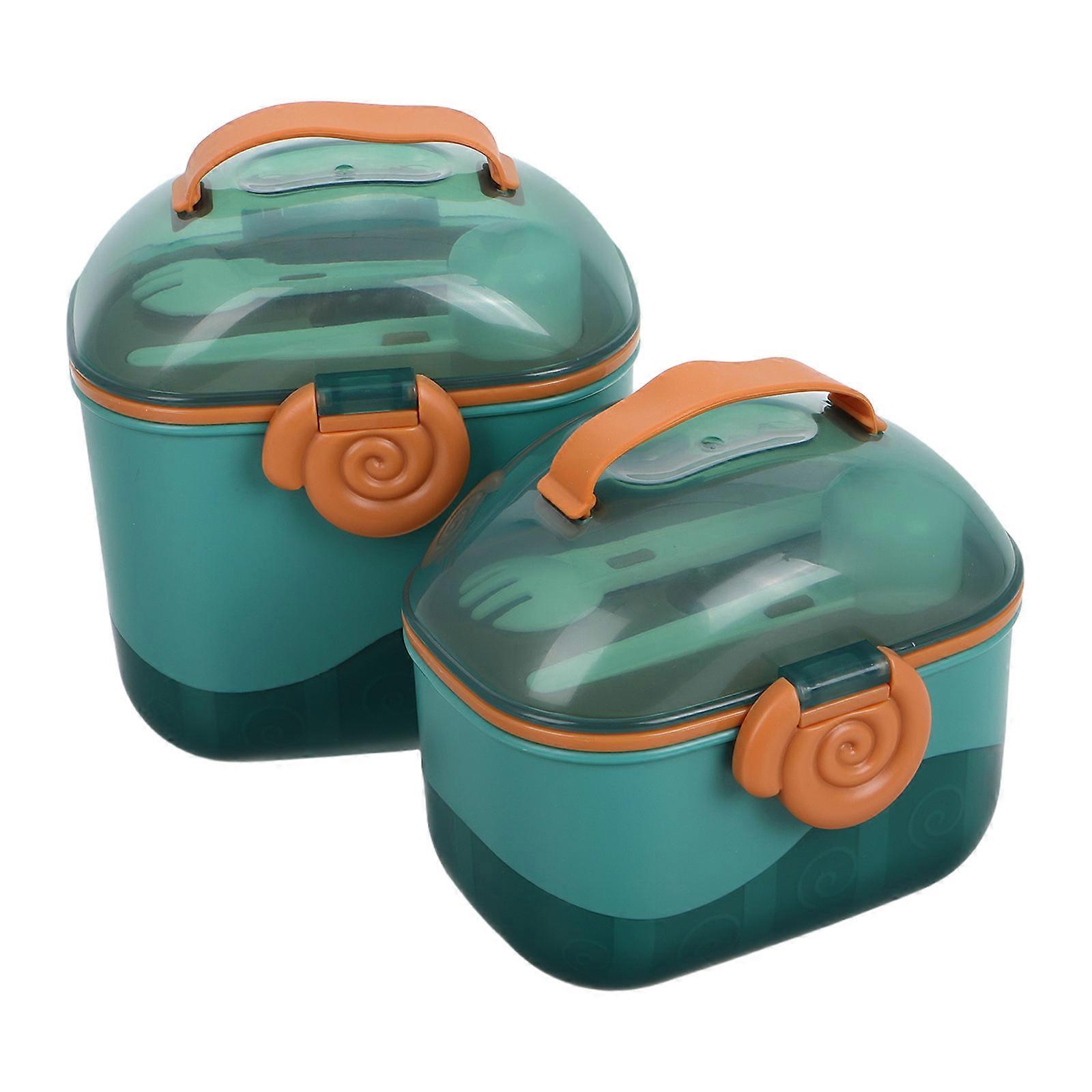 Baby Food Storage Container For Travel With Airtight Seal And Scoop In Green Color For Parents 6Pcs