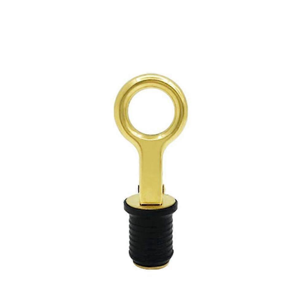 Snap-Handle Drain Plug Brass 1-1/4-Inch, Marine Boat Hull Plug, Flip-Lock Design