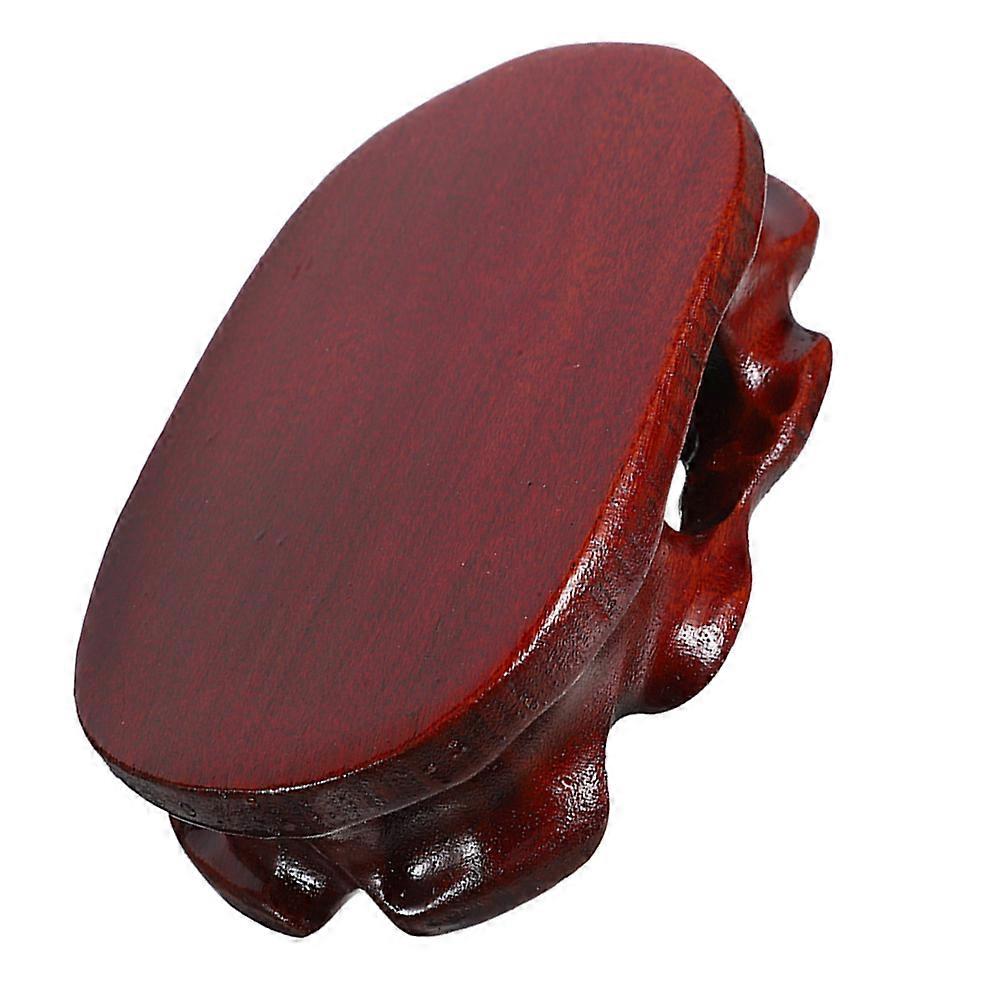 Dark Red Wood Display Pedestal with Rosewood Carvings for Home Decor and Small Ornaments Display Stand