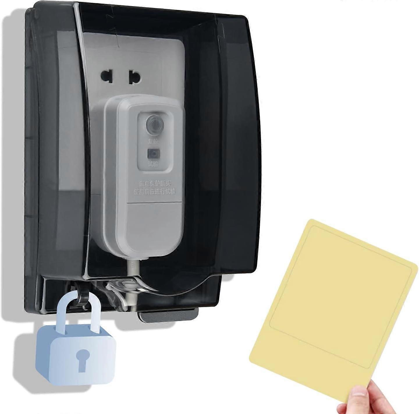 Lockable Waterproof Socket Cover - Single, Black