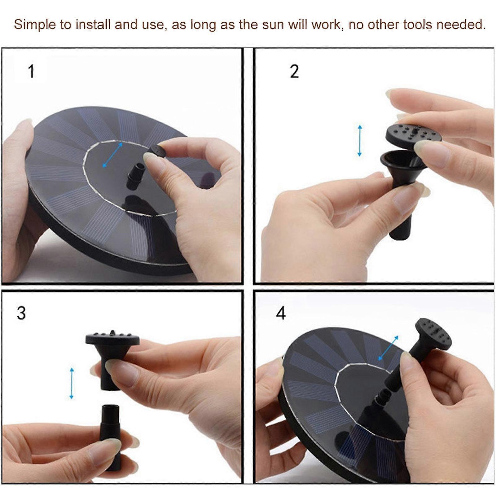Solar Powered Floating Bird Bath Fountain Pump 16cm 1.4W