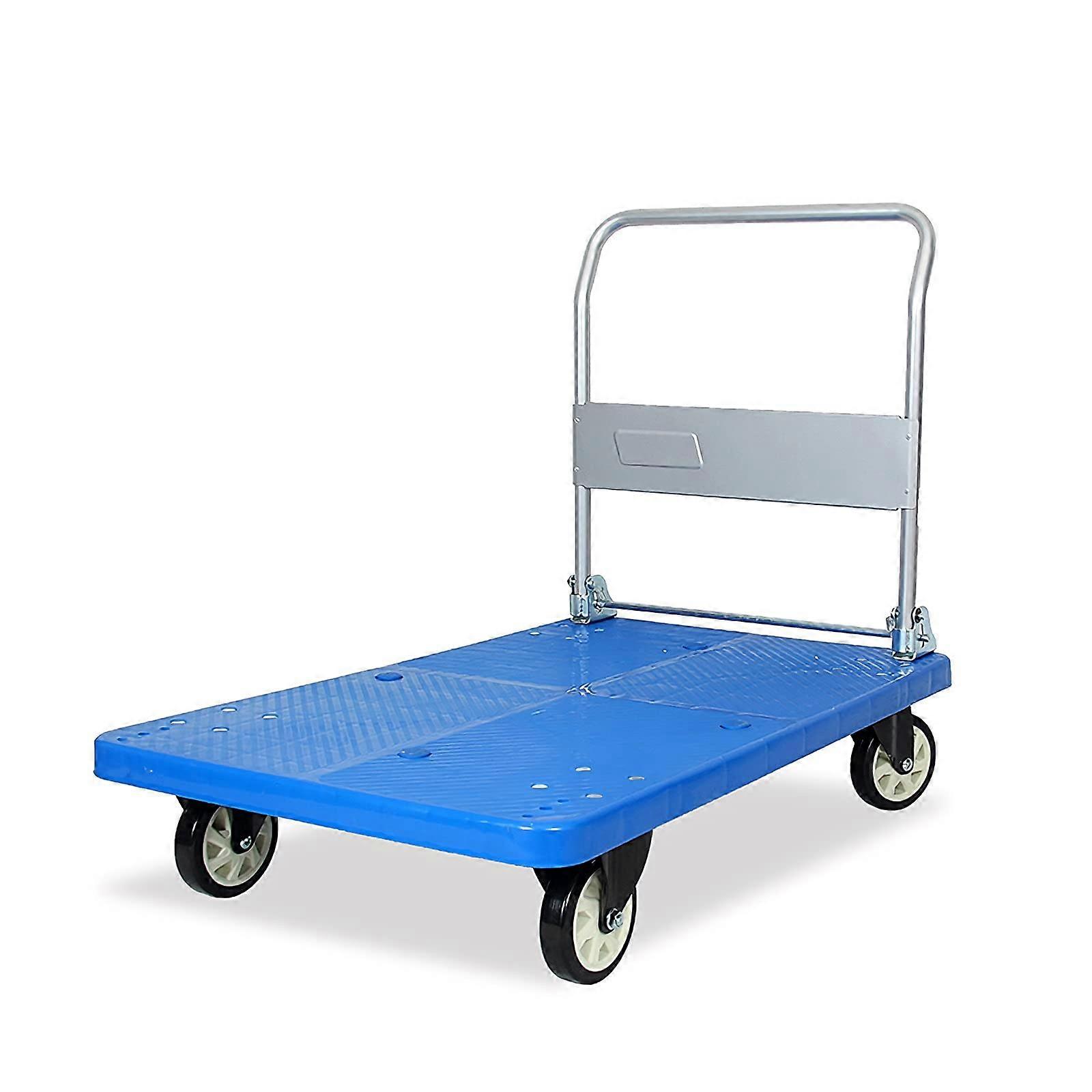 Push Cart Dolly Platform Truck Plastic Chassis Size M Foldable Handle Loading Capacity