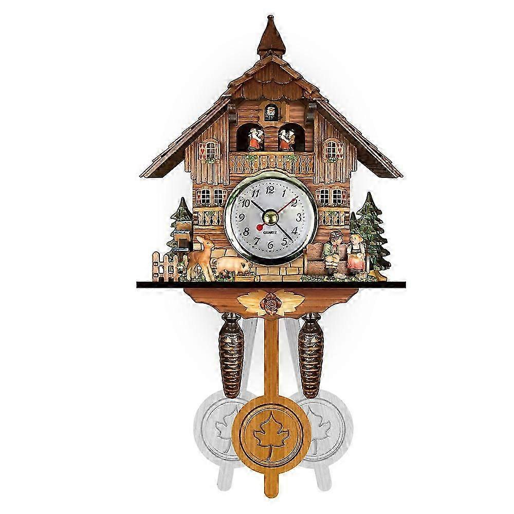 Cuckoo Cuckoo Wall Clock Chime Alarm Clock Retro Clock Wooden Living Room Clock