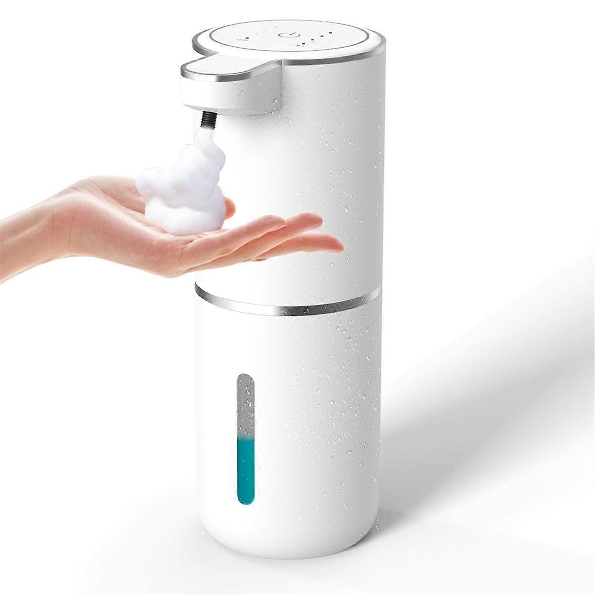 Touchless Foam Soap Dispenser, 380ml USB Rechargeable Automatic Foaming Soap Dispenser with 4 Adjustable Levels