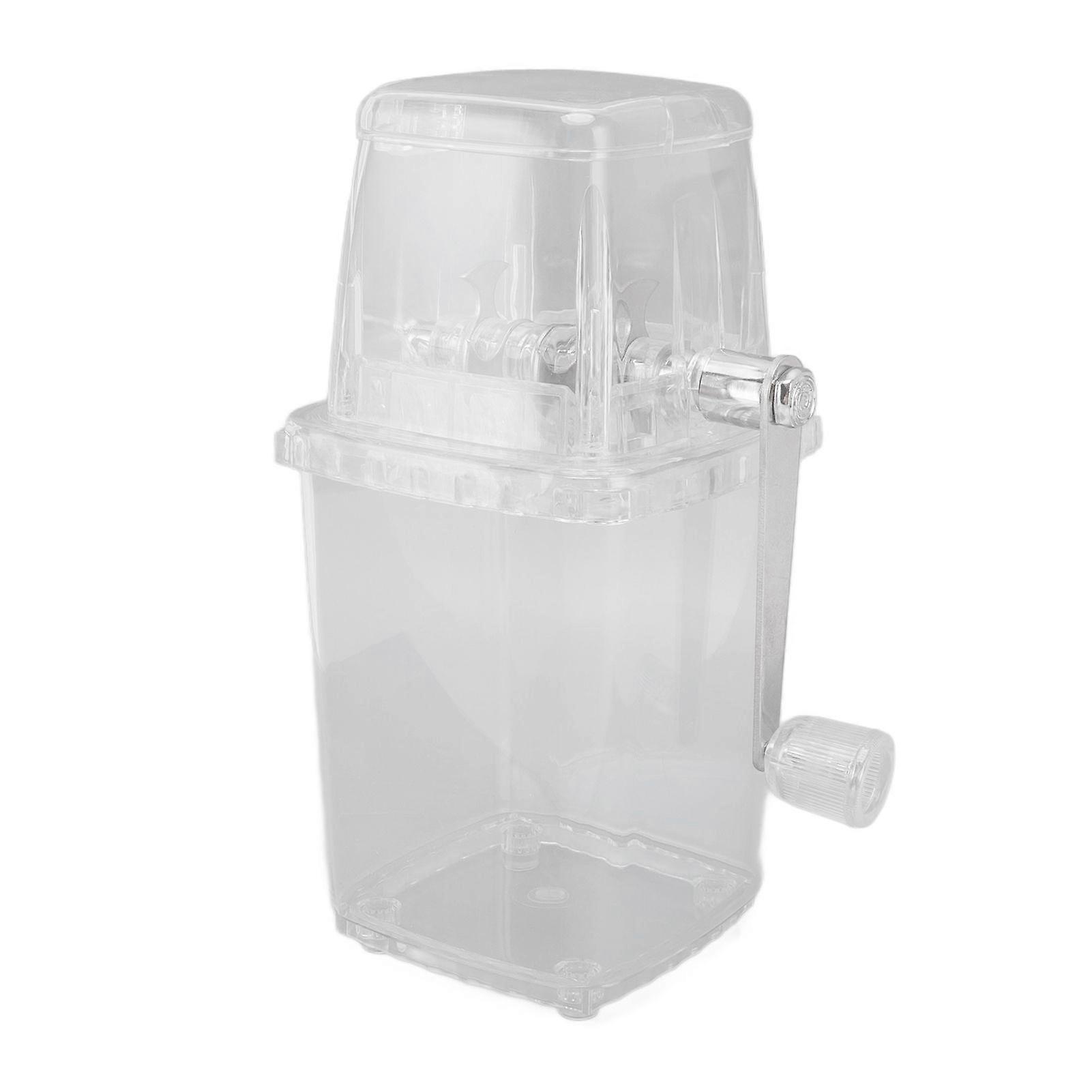 Manual Ice Crusher Small Portable Shaver Hand Operated Snow Cone Machine for Home Transparent