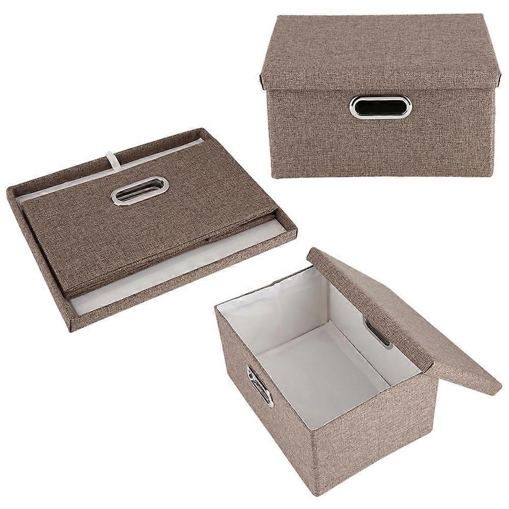 Foldable Grey Fabric Storage Bin 34.5x25.5x18cm Laundry Basket