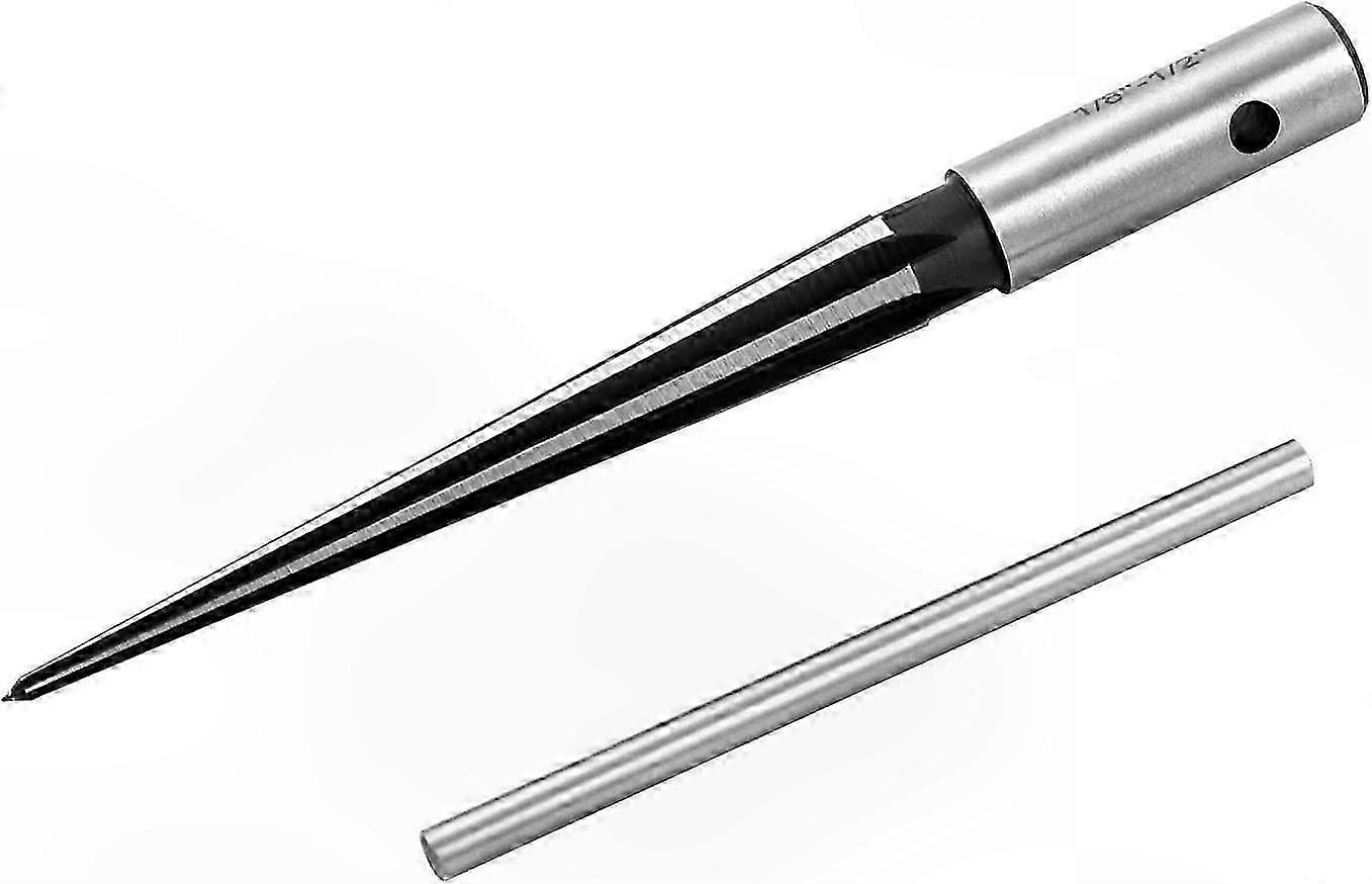 Tapered Reamer Tool with T-Handle, Straight Flute Design for Wood and Plastic, 1/8" to 1/2" Size Range