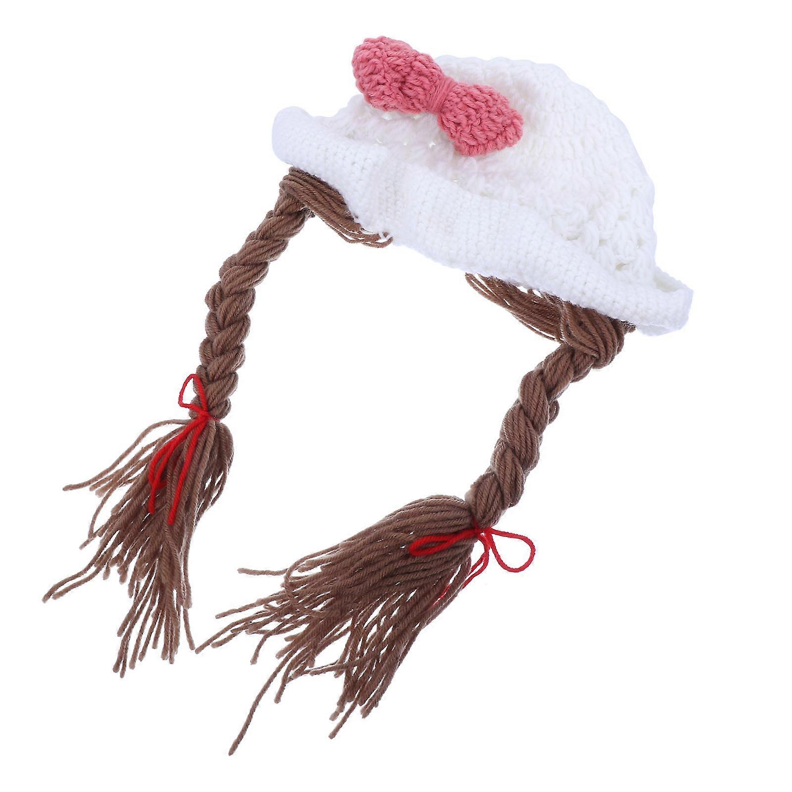 Baby Knitted Cap Creative Braided Wool Hat for Kids 2Pcs Collection