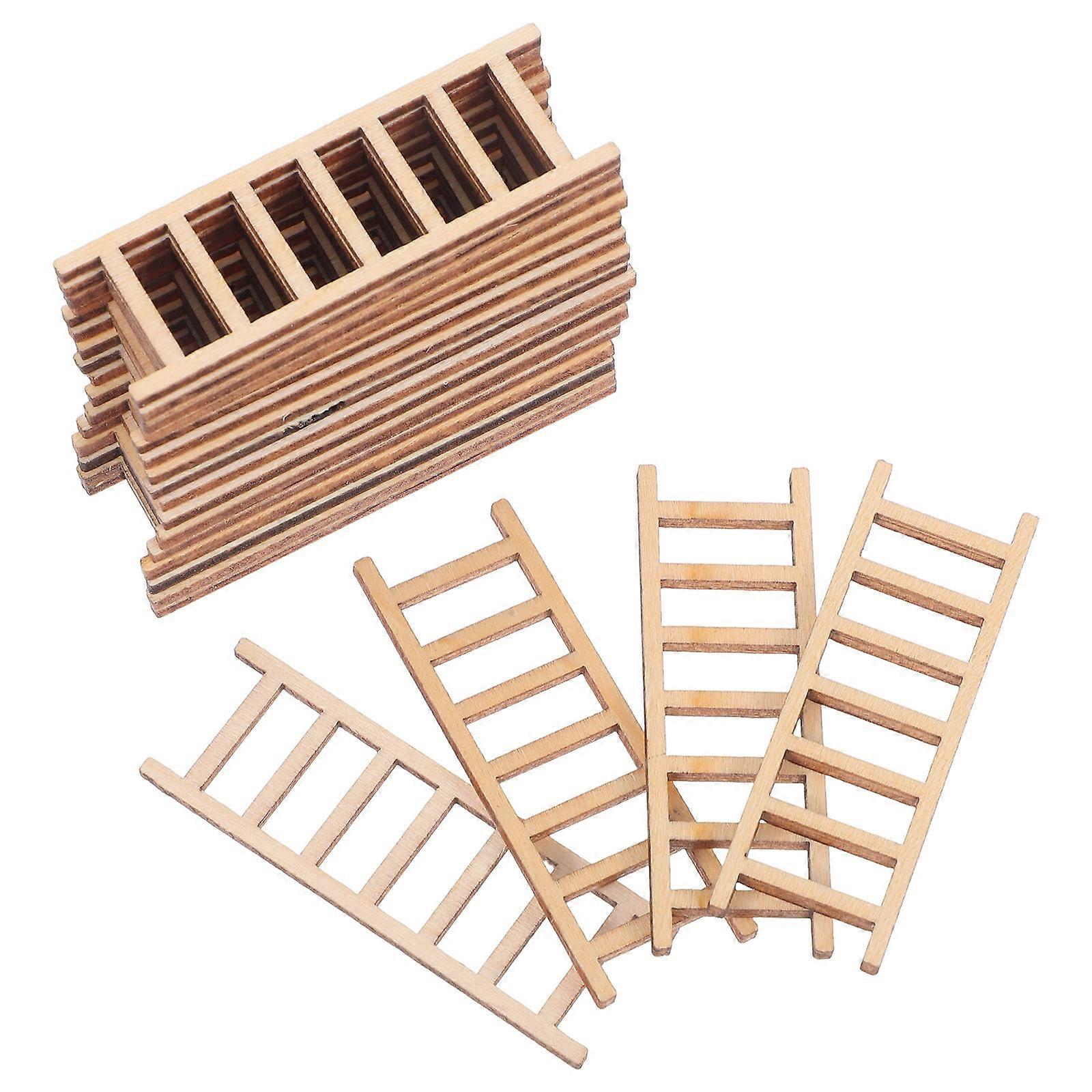 Simulation Ladder Wooden Stairs for Decor 20Pcs Durable Ladder Decoration