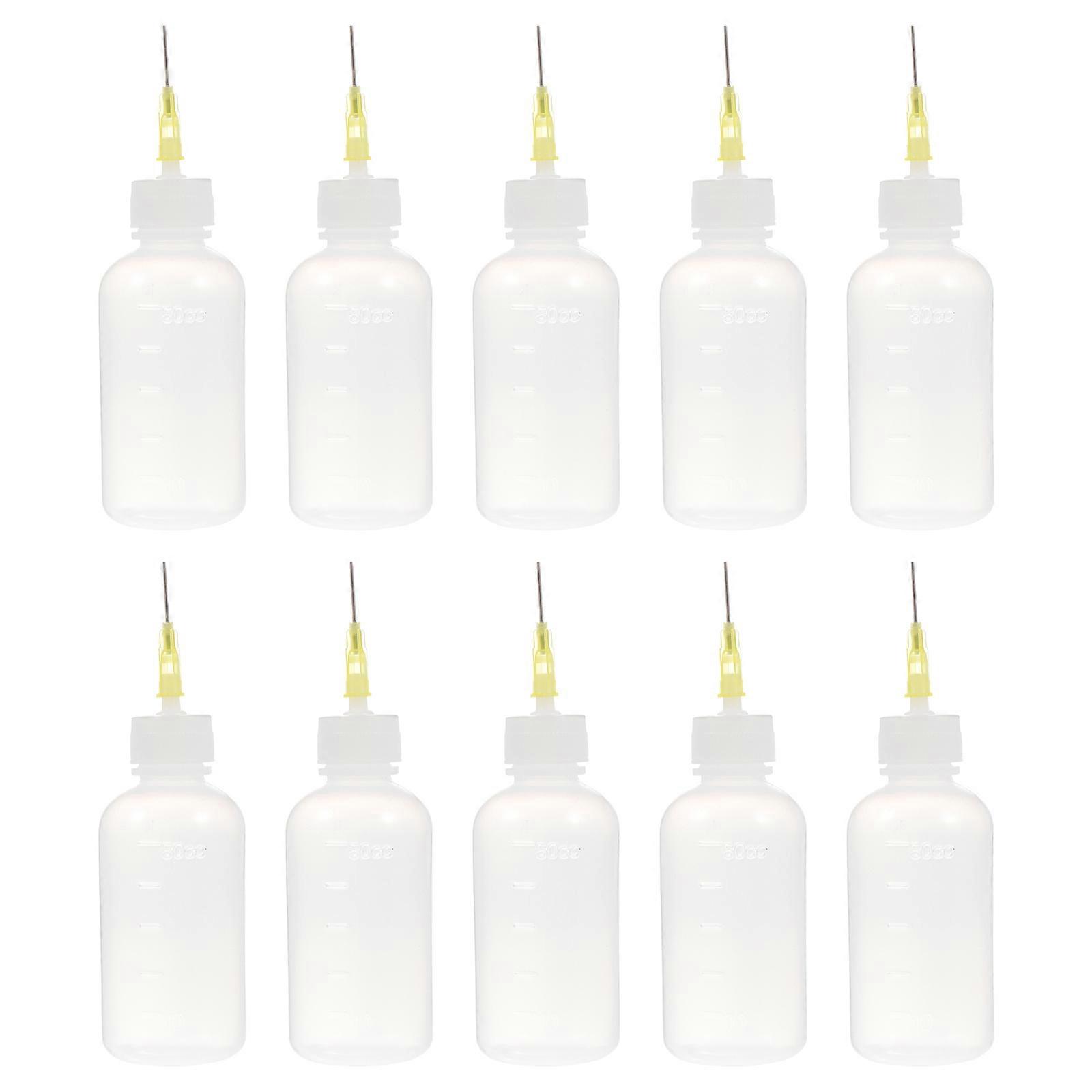 Liquid Dispensing Precision Glue Applicator Bottles for Daily Activities Storage Holder White Plastic with Controlled Dropping Speed 10Pcs