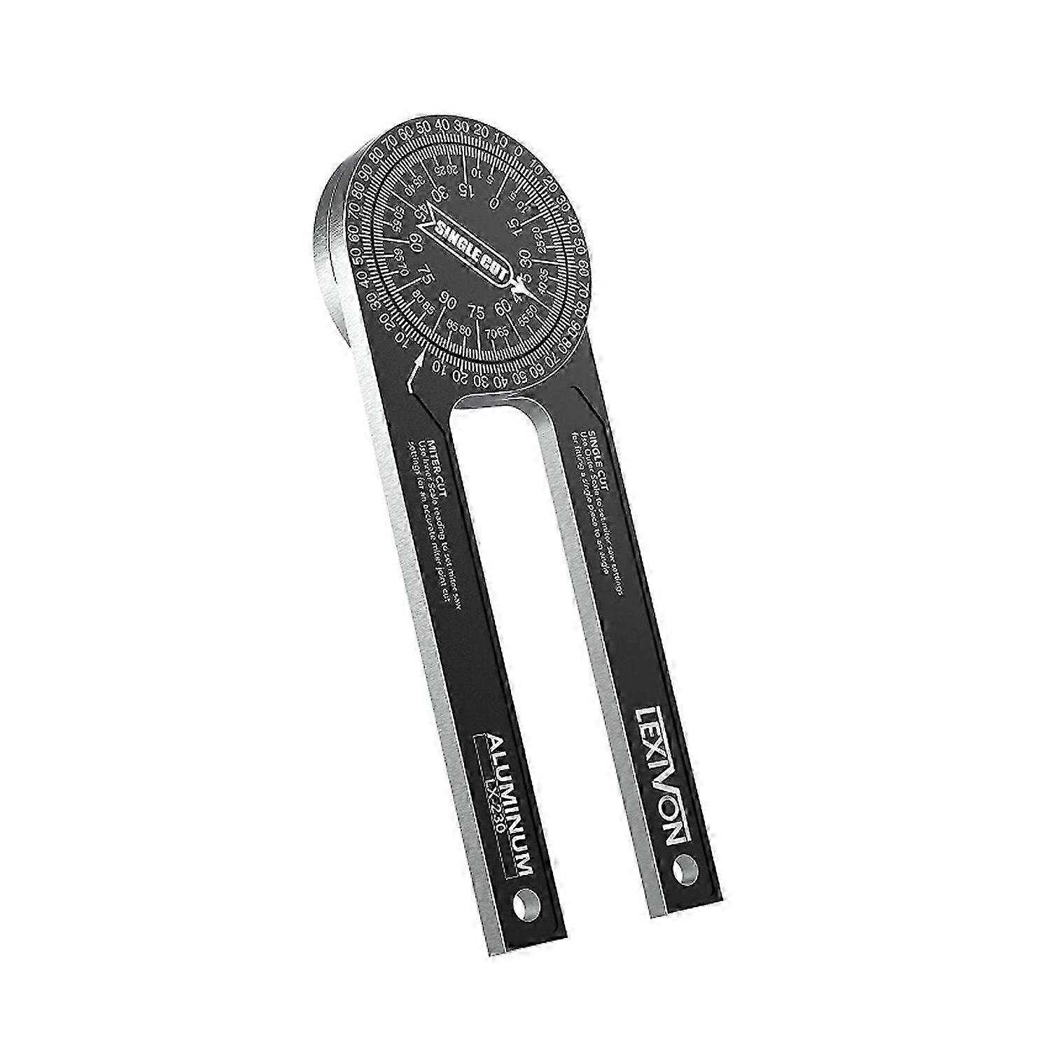 Aluminum Miter Saw Protractor 7 Inch Rust Resistant Angle Detector (Black)