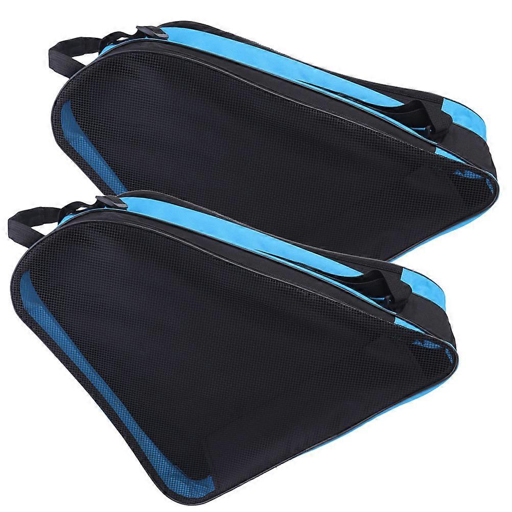 Zipper Roller Skates Bag Roller Shoes Holder for Storage Use 2Pcs Blue