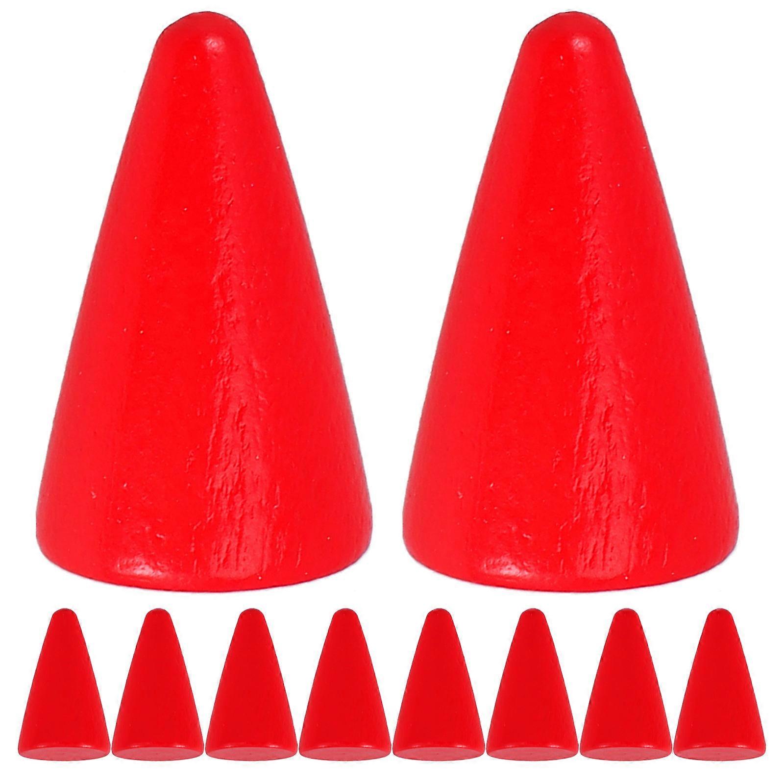 Wood Chess Pieces Red for Tabletop Game Supplies 30Pcs Set
