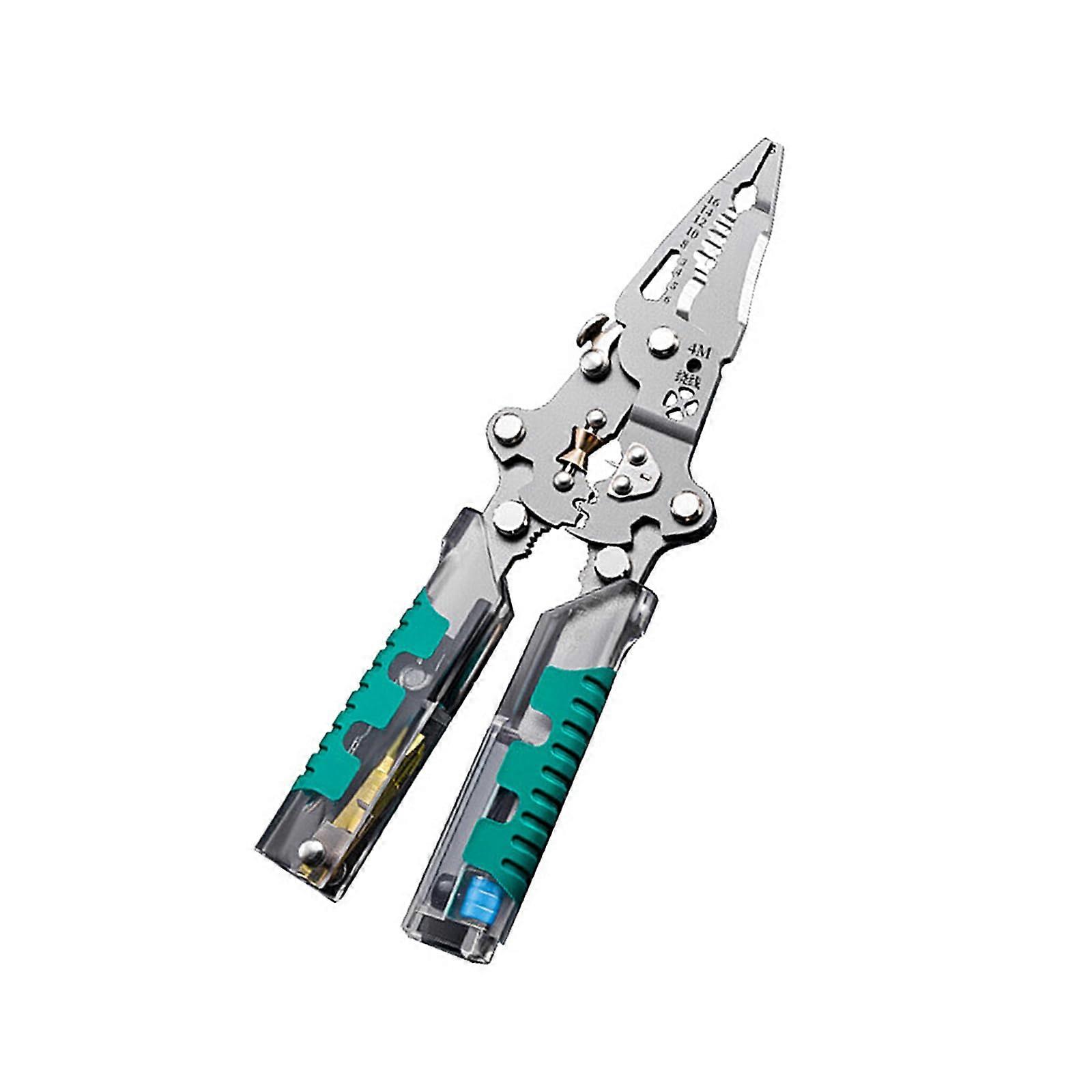 Wire Stripper Ergonomic Folding Electrician Wire Stripper Voltage Checker Steel Stripping Tool