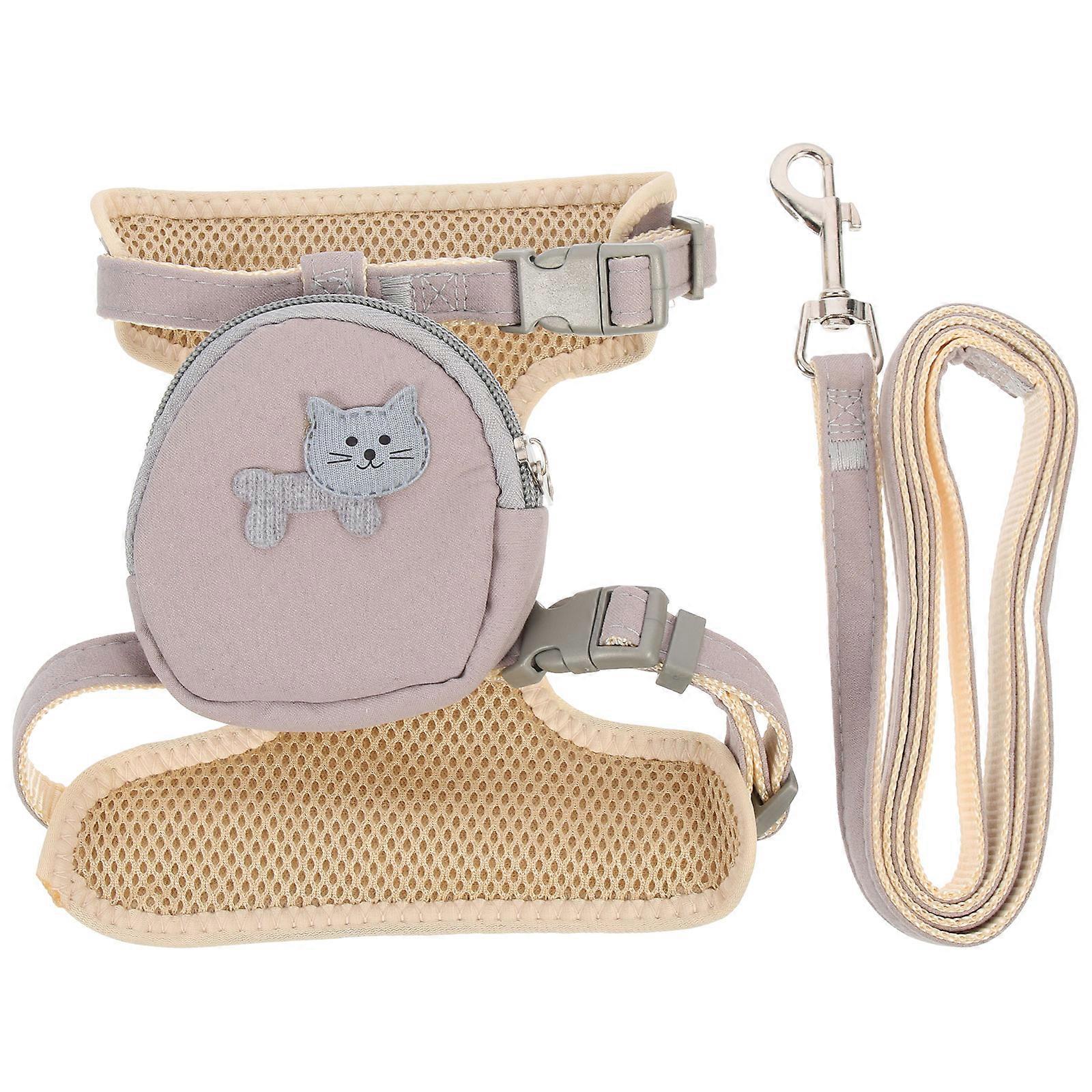 3Pcs Kitten Walking Rope Outdoor Adjustable Cat Harness Leash Set