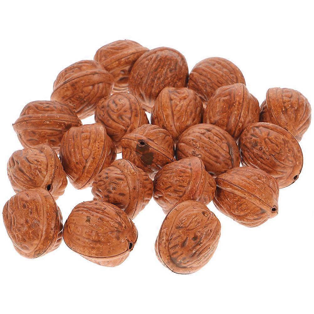 Artificial Walnuts Plastic Home Ornament for Decor 100Pcs Assorted
