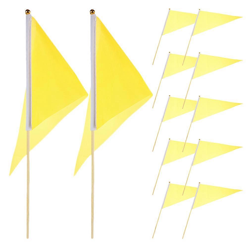 Yellow Marking Flag for Lawn Triangle Flags Designed for Construction Safety 12Pcs