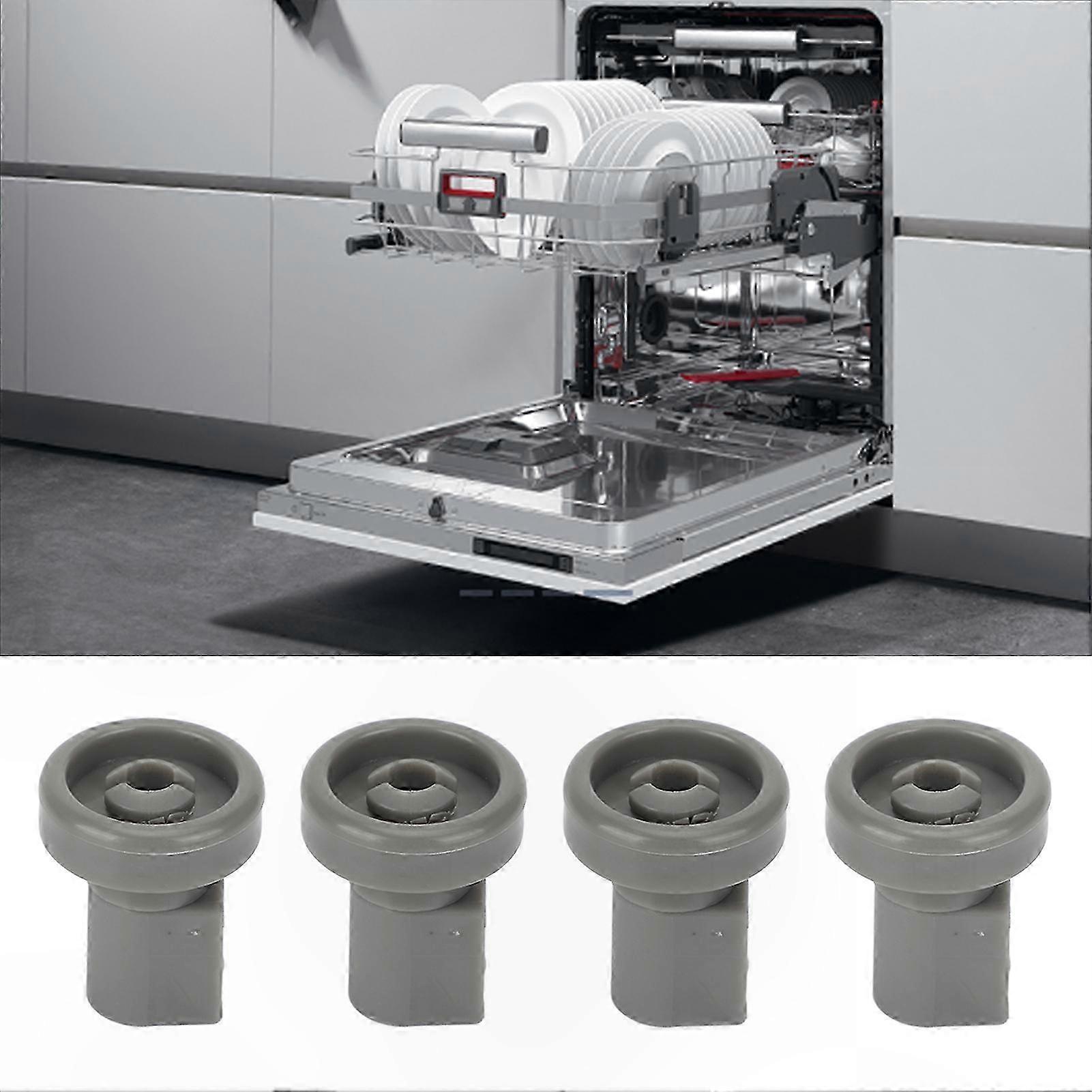 4-Pack Replacement Wheels for Dishwasher Lower Rack Compatible with Multiple Models