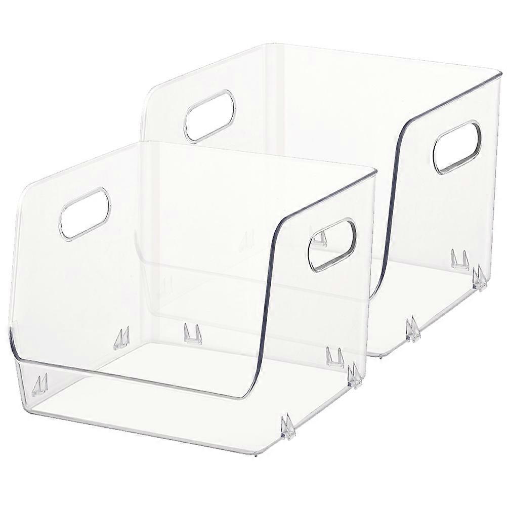 Multi-Function Storage Box Transparent Bin for Decoration 6Pcs Stackable