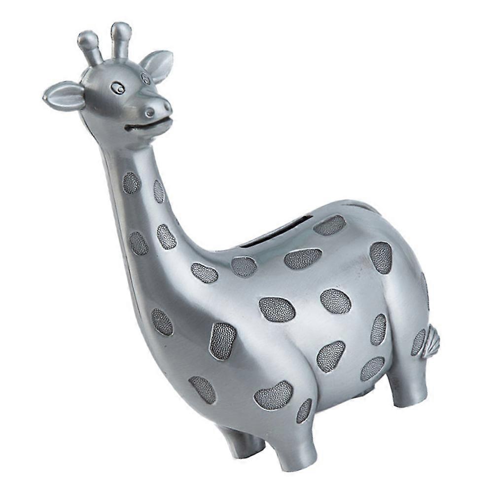 Alloy Giraffe Piggy Bank Metal Coin Holder for Saving Coin 4Pcs Silver
