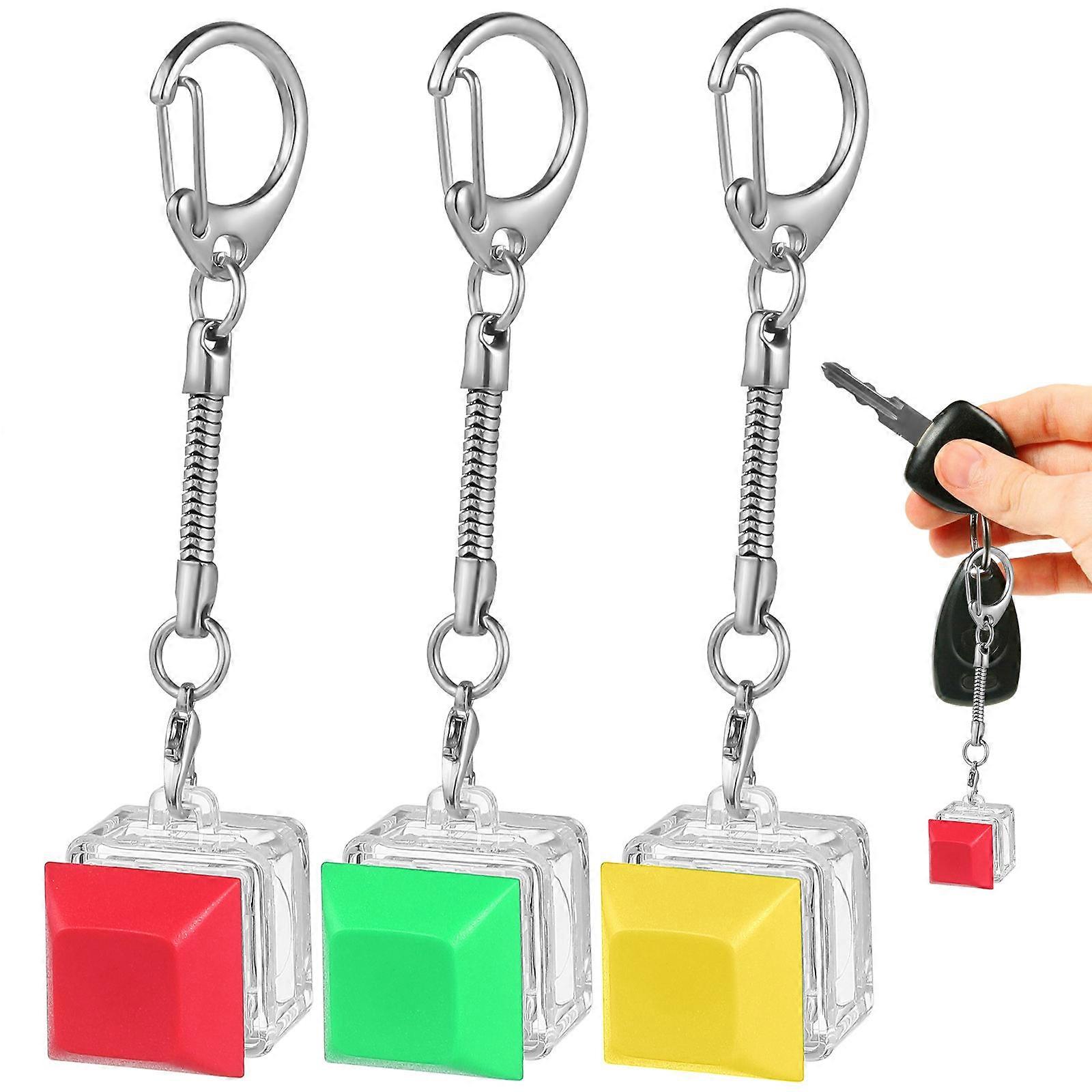 Keyboard Keys Shape Key Chains 9 Pcs Assorted Color Stress Relief Toys For Kids Friends Family