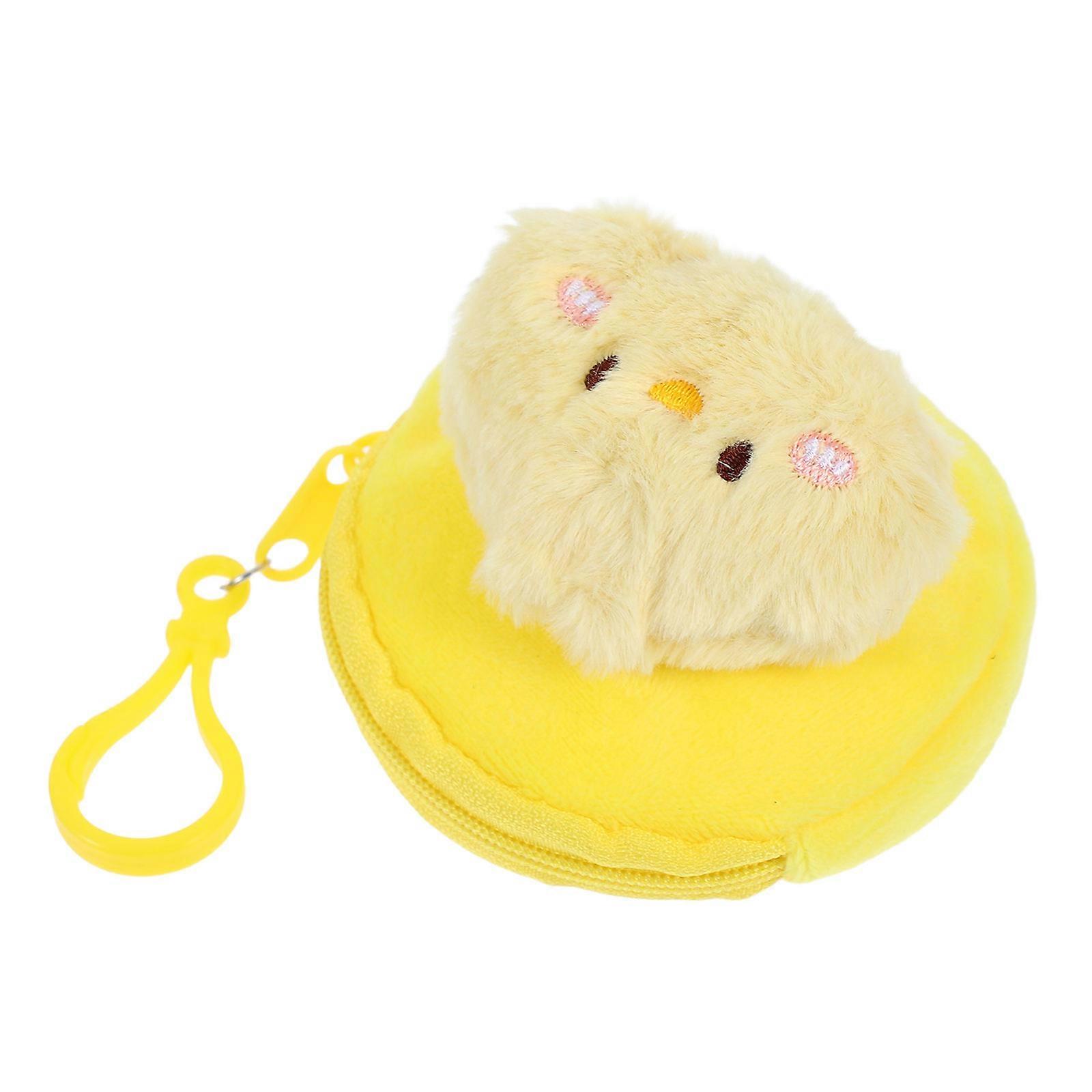 Portable Earphone Storage Bag Cute Chicken Shape Coin Pouch For Children Daily Use With Plush Material 8.50X8.50X3.00CM 1Set