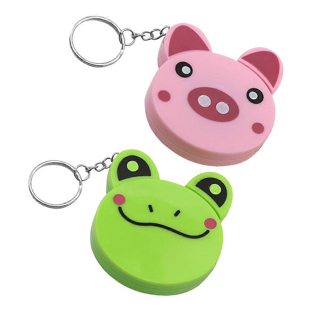 Kids Measuring Tape Retractable 2Pcs Miniature Flexible Abs Assorted Color for Learning Activities
