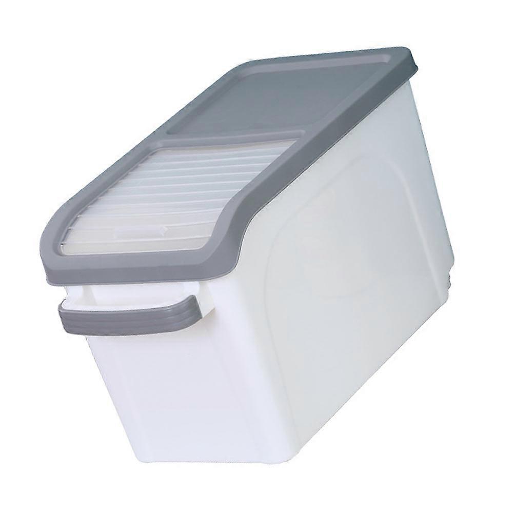 Household Rice Bin for Storage Use 1Pcs Plastic Rice Storage Bucket Gray