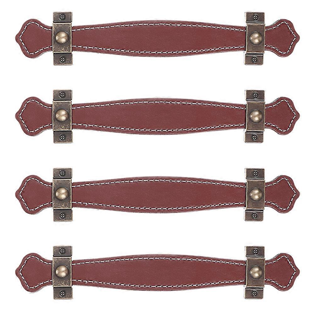 Drawer Pulls PU Handles for Furniture 12Pcs Brown Set