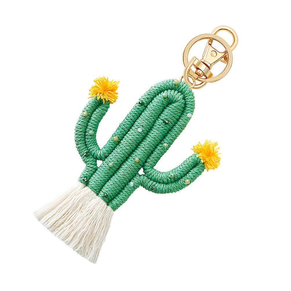 Green Cactus Key Chain Key Pendant for Decoration 4Pcs Backpack Hanging Decor