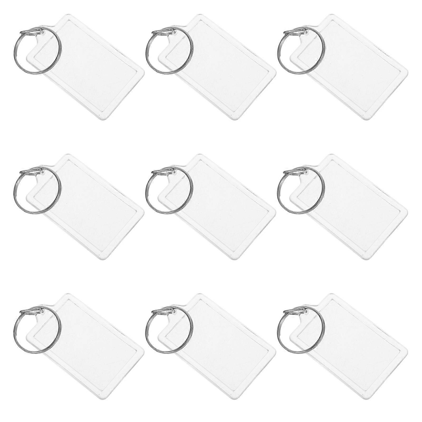 Clear Acrylic Picture Frame Keychain for Keys 32Pcs Transparent Holders