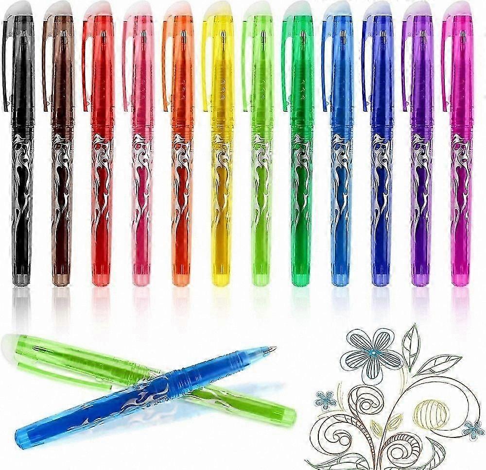 12-Pack Gel Pens with Erasable Ink for Smooth and Precise Writing