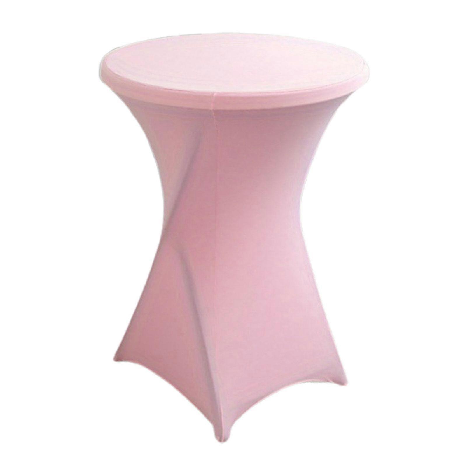 2025 Cocktail Table Cover Solid Color Design High Elastic Oil-Proof Universal Fit Simple Installation Round High Top Table Cloth
