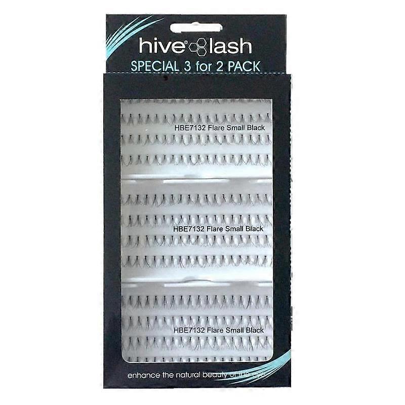 Hive Of Beauty Kurze schwarze Flare-Wimpern - 3er für 2er Pack