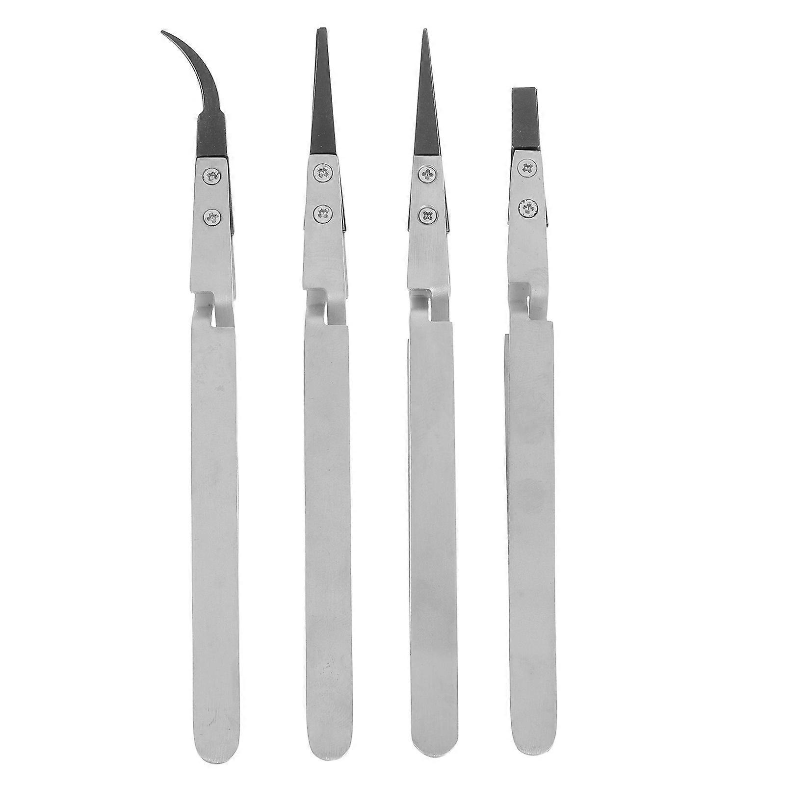 Laboratory Precision Tweezers Stainless Steel for Electronics 16Pcs