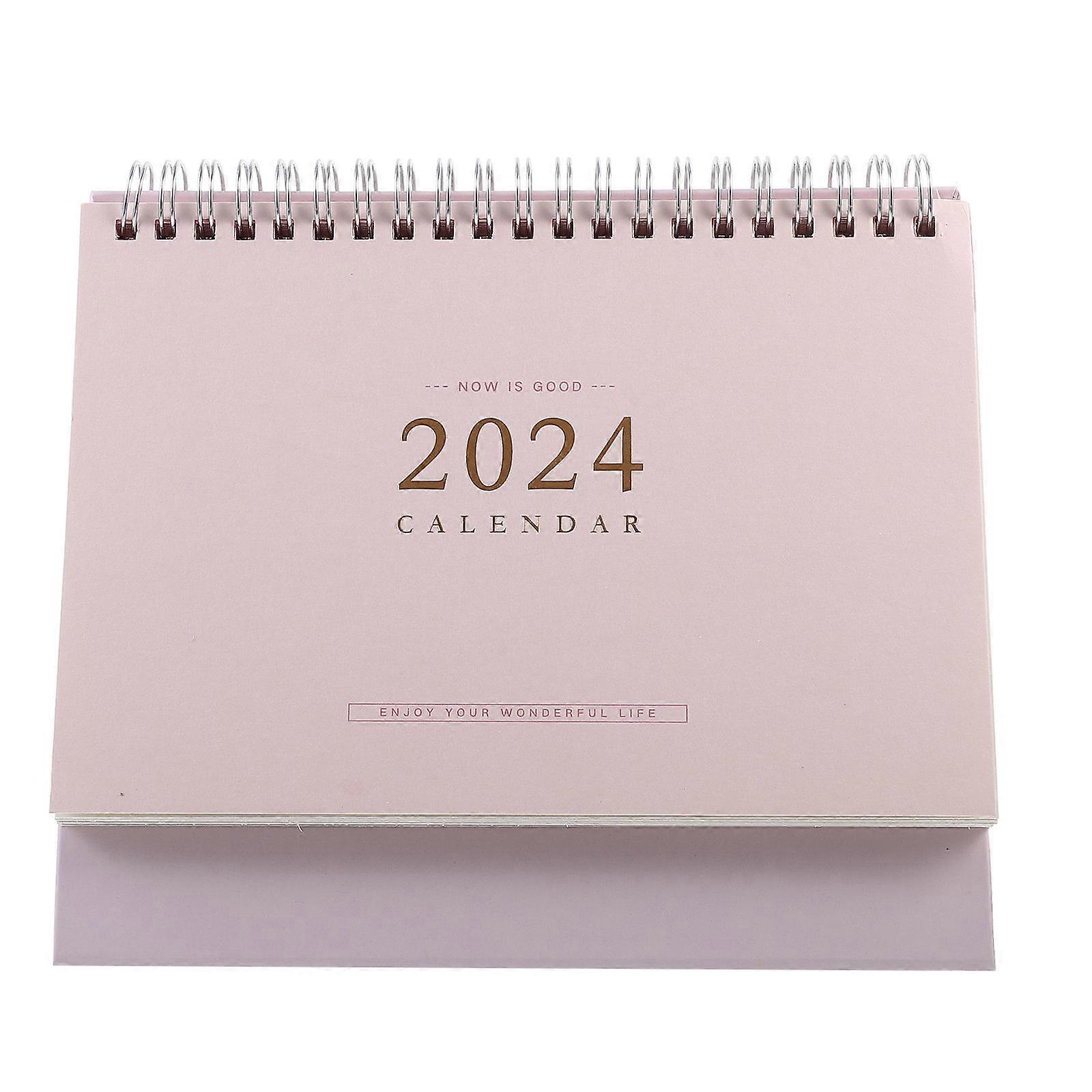 Decorative Desk Calendar for Office Use 2Pcs Pink Household Paper Calendars